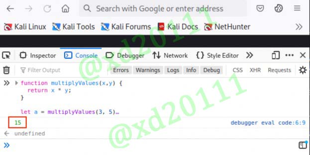 Figure 25: Testing the JavaScript Function in the Browser Console