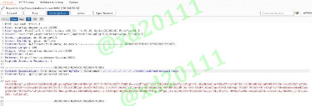 Figure 22: Exploit File Upload to write authorized_keys file in root home directory