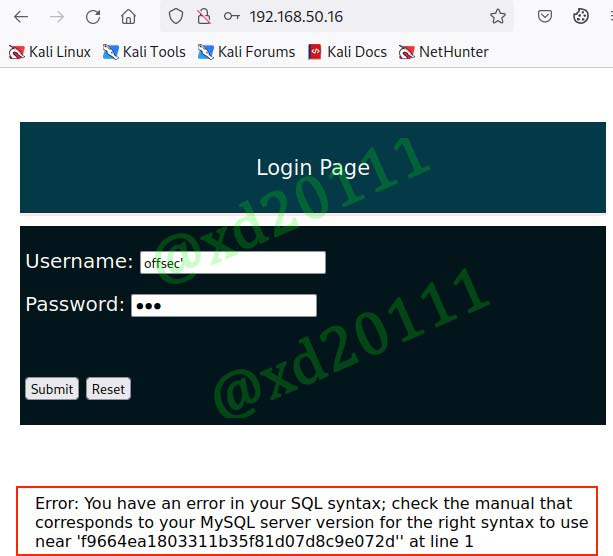 Figure 2: Testing for SQLi Authentication Bypass 2