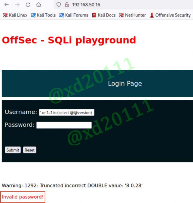 Figure 5: Testing for Error-based payload