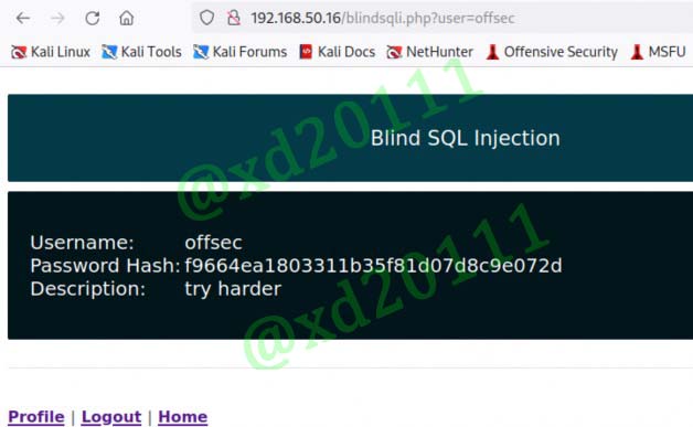 Figure 15: Testing for Blind SQLi