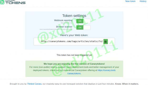 Figure 6: Management of Canarytoken