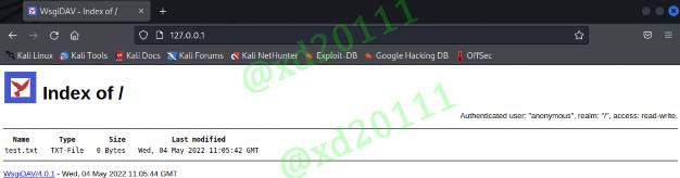 Figure 25: Contents of WebDAV share