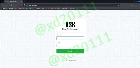 Figure 1: Login page of TinyFileManager