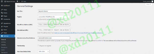 Figure 21: General WordPress settings