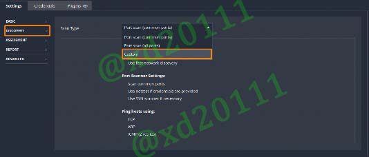 Figure 15: Selecting Custom Discovery Settings