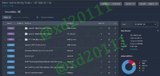 Figure 22: Vulnerability Result Dashboard of 192.168.50.124