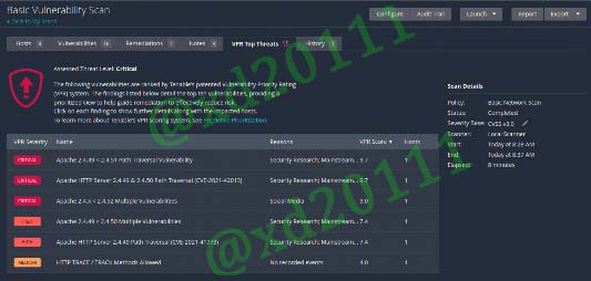 Figure 25: VPR List of Vulnerabilities