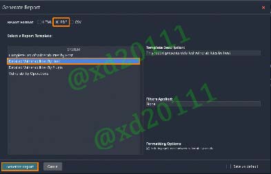 Figure 28: Select the Report Format and Template