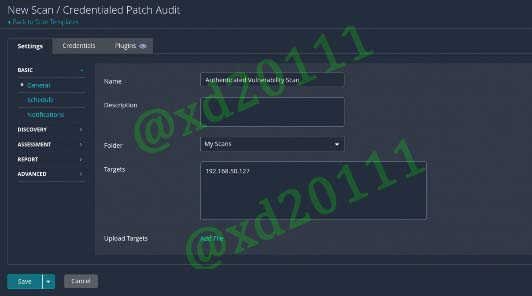 Figure 31: Basic Settings for the Authenticated Scan