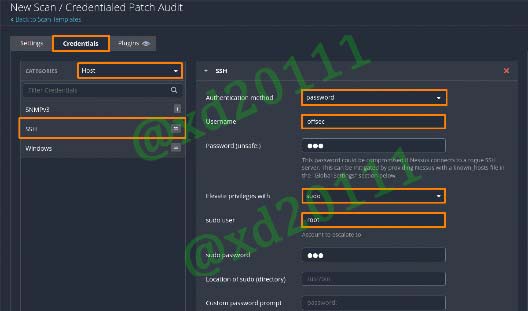 Figure 32: SSH and Sudo Credentials for the Authenticated Scan