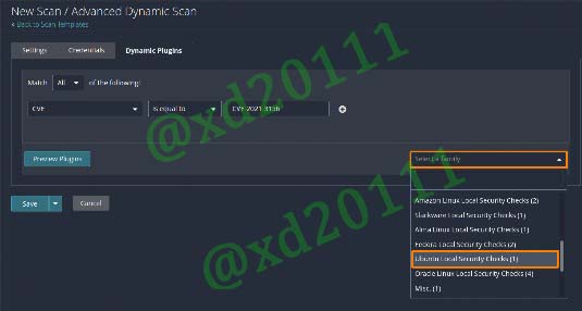 Figure 40: Select Family of Plugins covering CVE-2021-3156