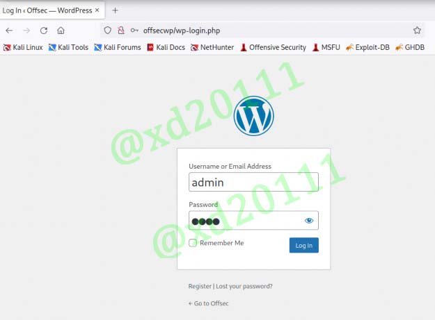 Figure 14: Simulating a failed WordPress login