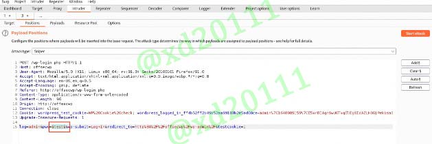 Figure 15: Assigning the password value to the Intruder payload generator